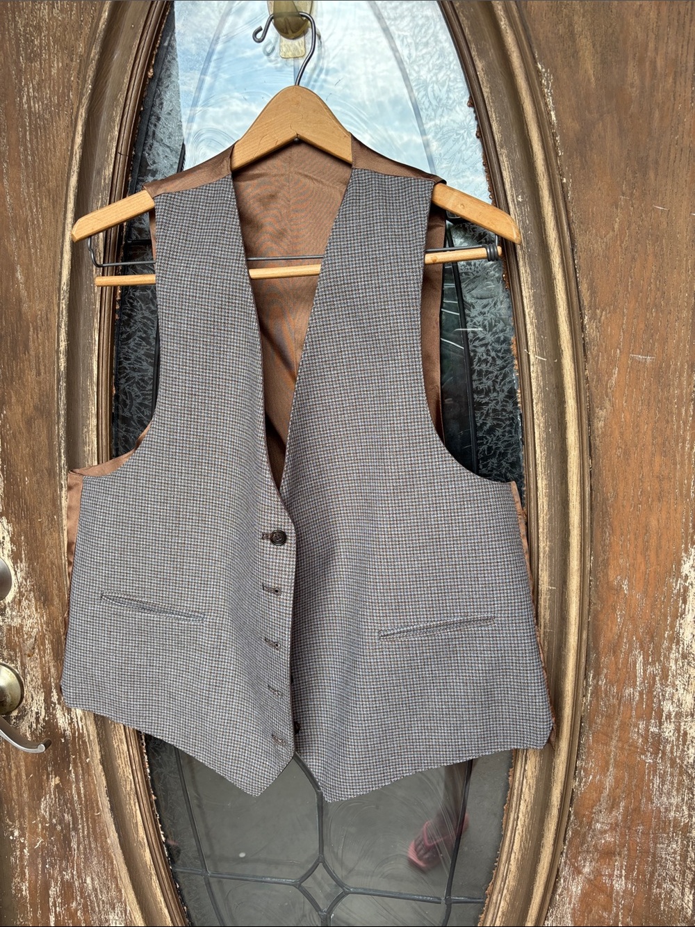 Houndstooth reversible vest! Large